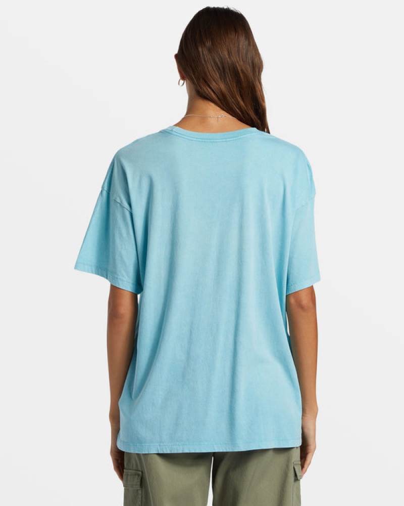 Roxy Hibiscus Collegiate Oversized T Shirts | 98425FQGZ