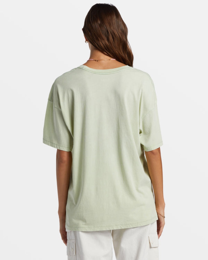 Roxy Hibiscus Paradise Oversized Boyfriend T Shirts | 01369KCHB