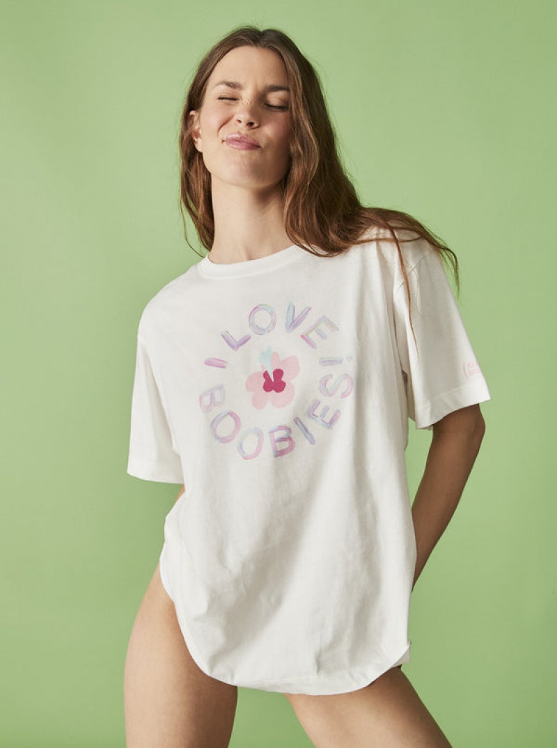 Roxy Keep A Breast Day T Shirts | 86790UKOJ