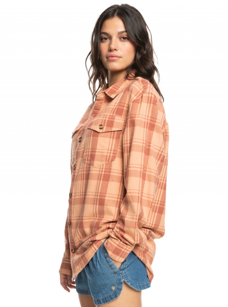 Roxy Let It Go Flannel Long Sleeve Tops | 60785SYRD