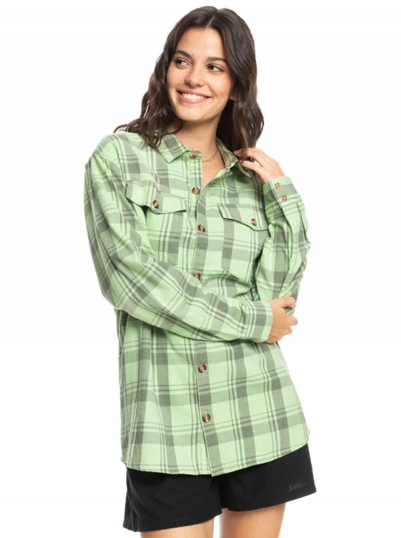 Roxy Let It Go Flannel Long Sleeve Tops | 12708CFYT