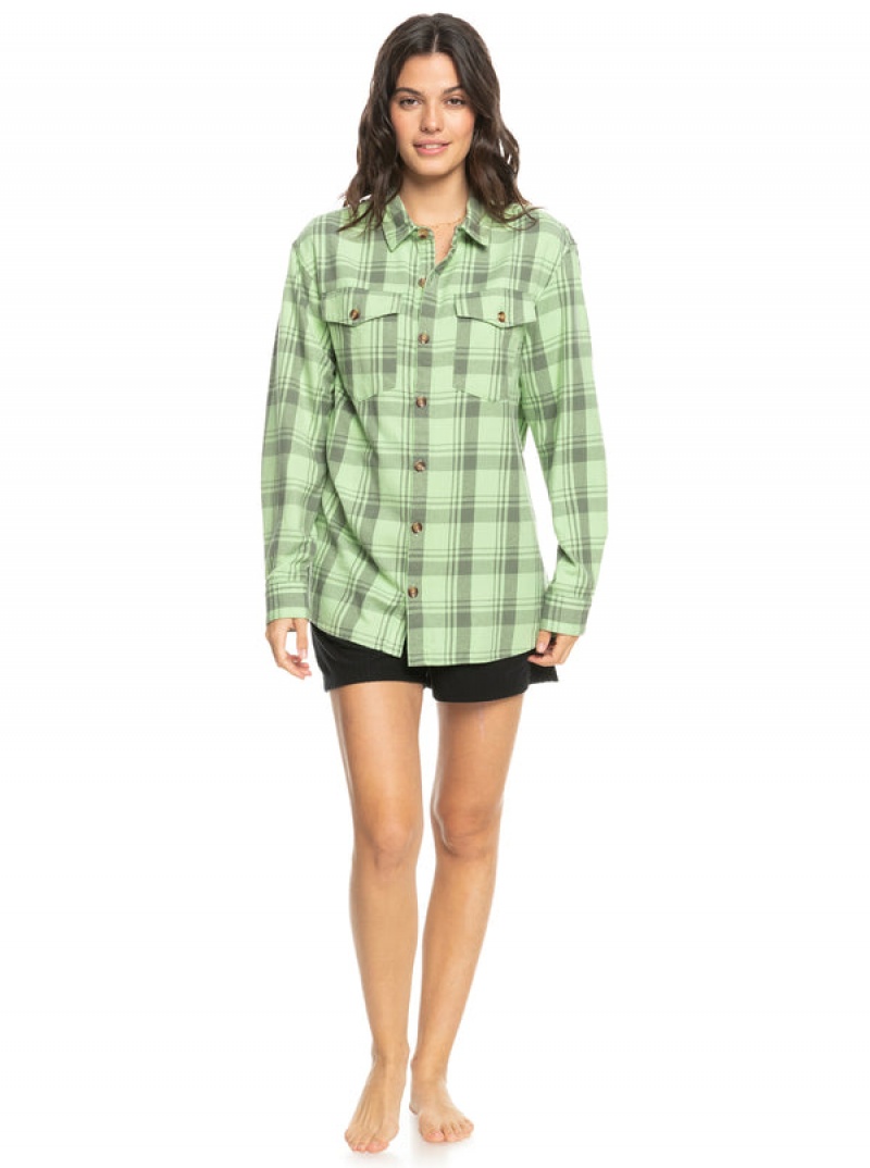 Roxy Let It Go Flannel Long Sleeve Tops | 12708CFYT