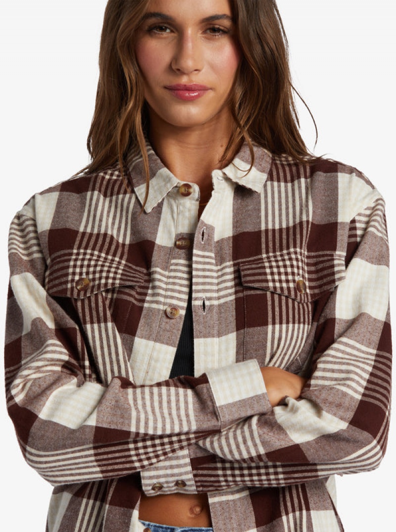 Roxy Let It Go Flannel Long Sleeve Tops | 84630QPNO