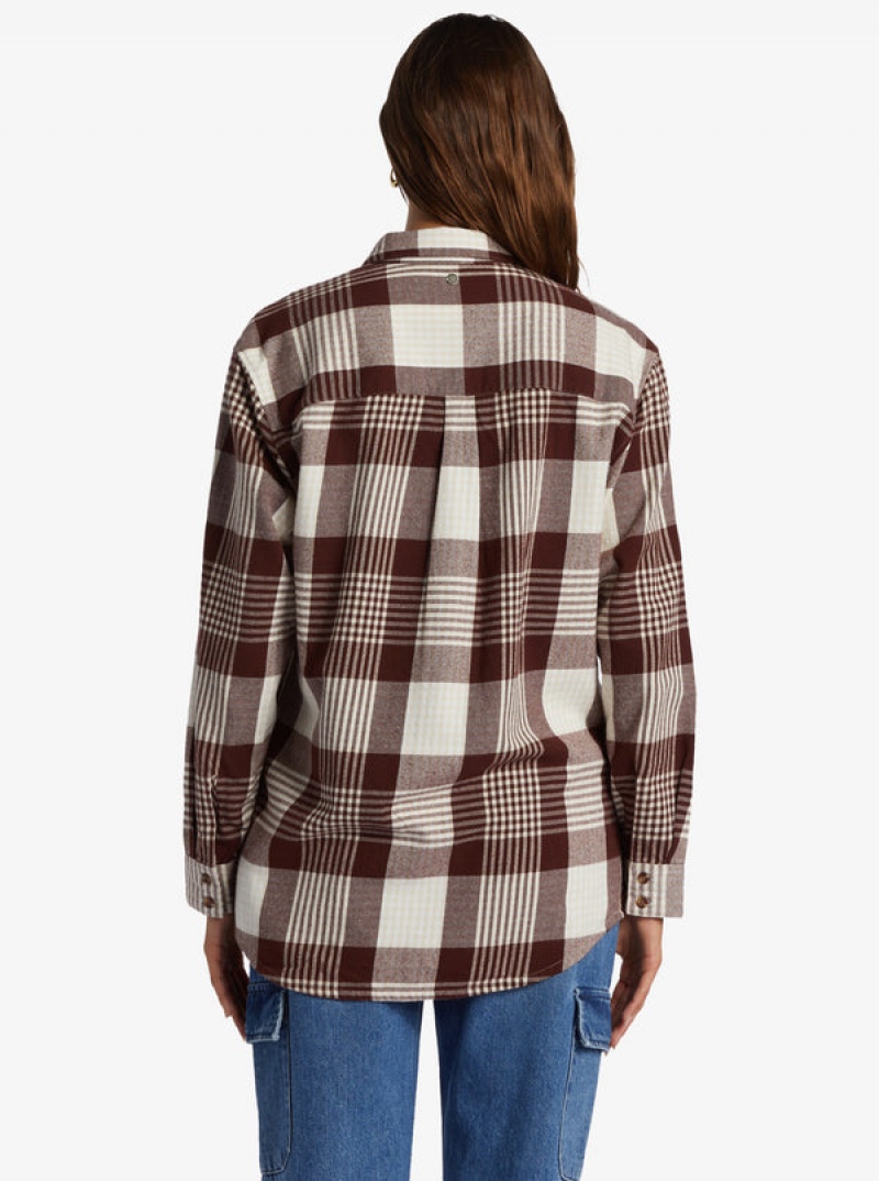 Roxy Let It Go Flannel Long Sleeve Tops | 84630QPNO