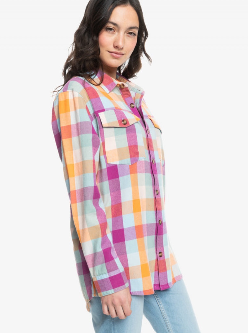 Roxy Let It Go Flannel Long Sleeve Tops | 40391YPHX