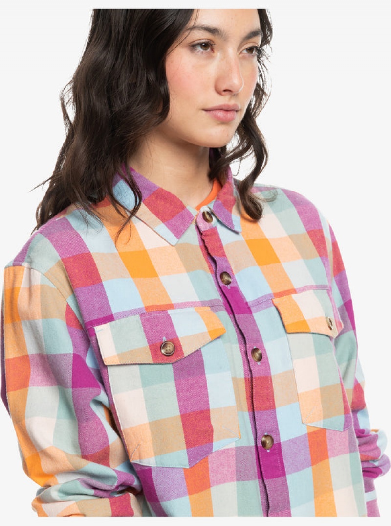 Roxy Let It Go Flannel Long Sleeve Tops | 40391YPHX