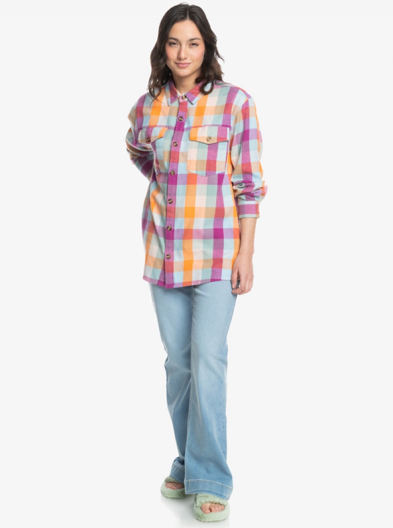 Roxy Let It Go Flannel Long Sleeve Tops | 40391YPHX