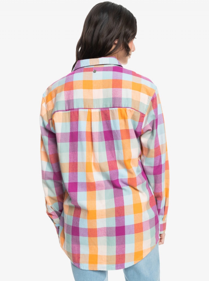 Roxy Let It Go Flannel Long Sleeve Tops | 40391YPHX