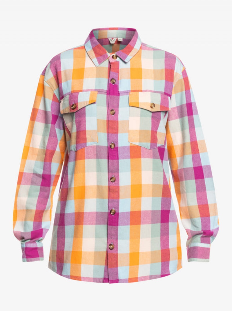 Roxy Let It Go Flannel Long Sleeve Tops | 40391YPHX