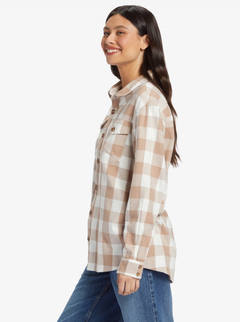 Roxy Let It Go Long Sleeve Flannel Tops | 49610BCES