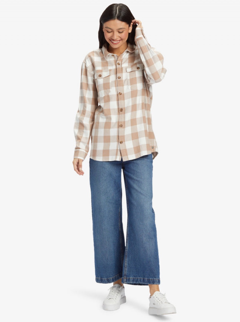 Roxy Let It Go Long Sleeve Flannel Tops | 49610BCES