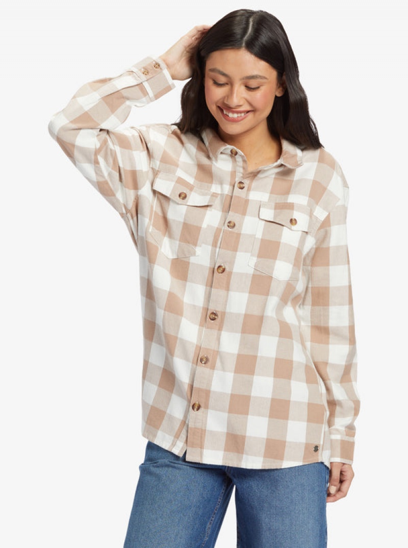 Roxy Let It Go Long Sleeve Flannel Tops | 49610BCES