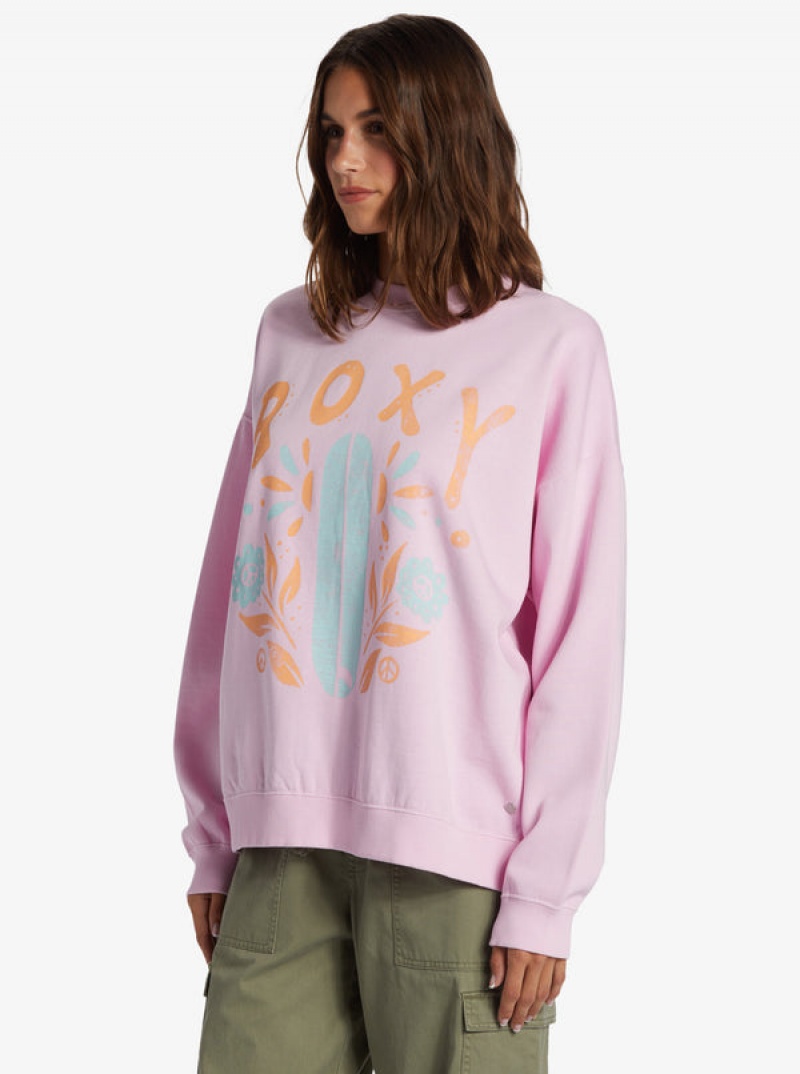 Roxy Lineup Oversized Crew Neck Hoodie | OCGL-42071