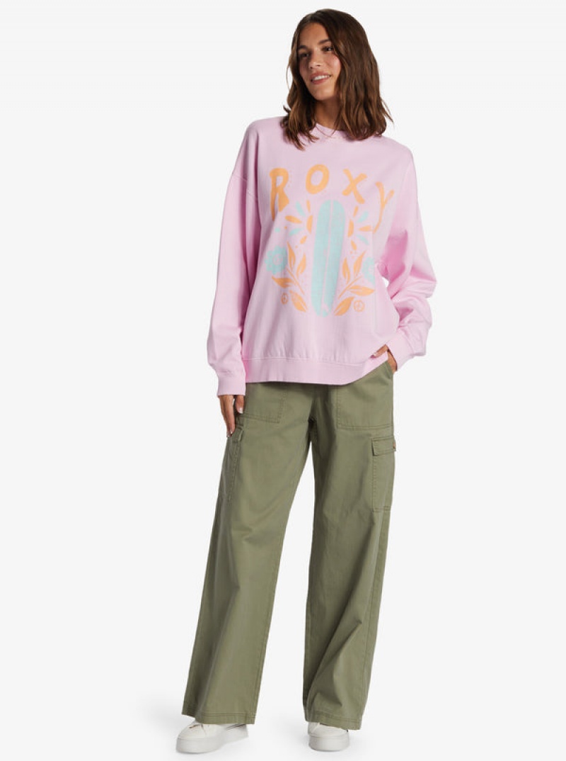 Roxy Lineup Oversized Crew Neck Hoodie | OCGL-42071