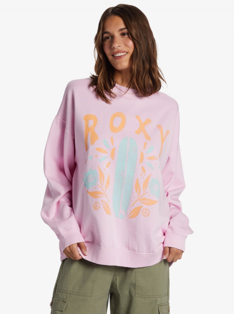 Roxy Lineup Oversized Crew Neck Hoodie | OCGL-42071