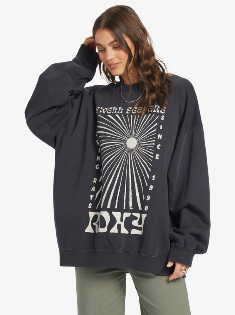 Roxy Lineup Oversized Crew Neck Hoodie | GUMN-13082