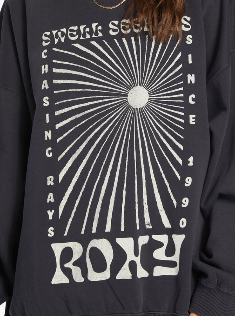 Roxy Lineup Oversized Crew Neck Hoodie | GUMN-13082