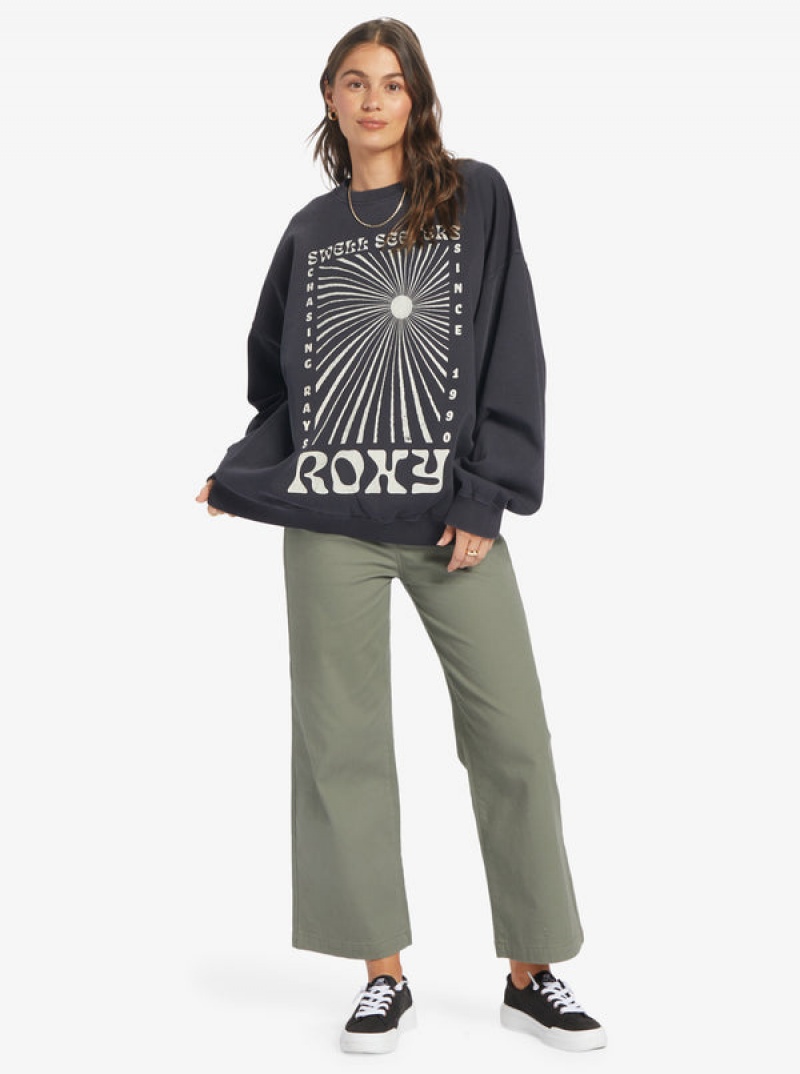 Roxy Lineup Oversized Crew Neck Hoodie | GUMN-13082