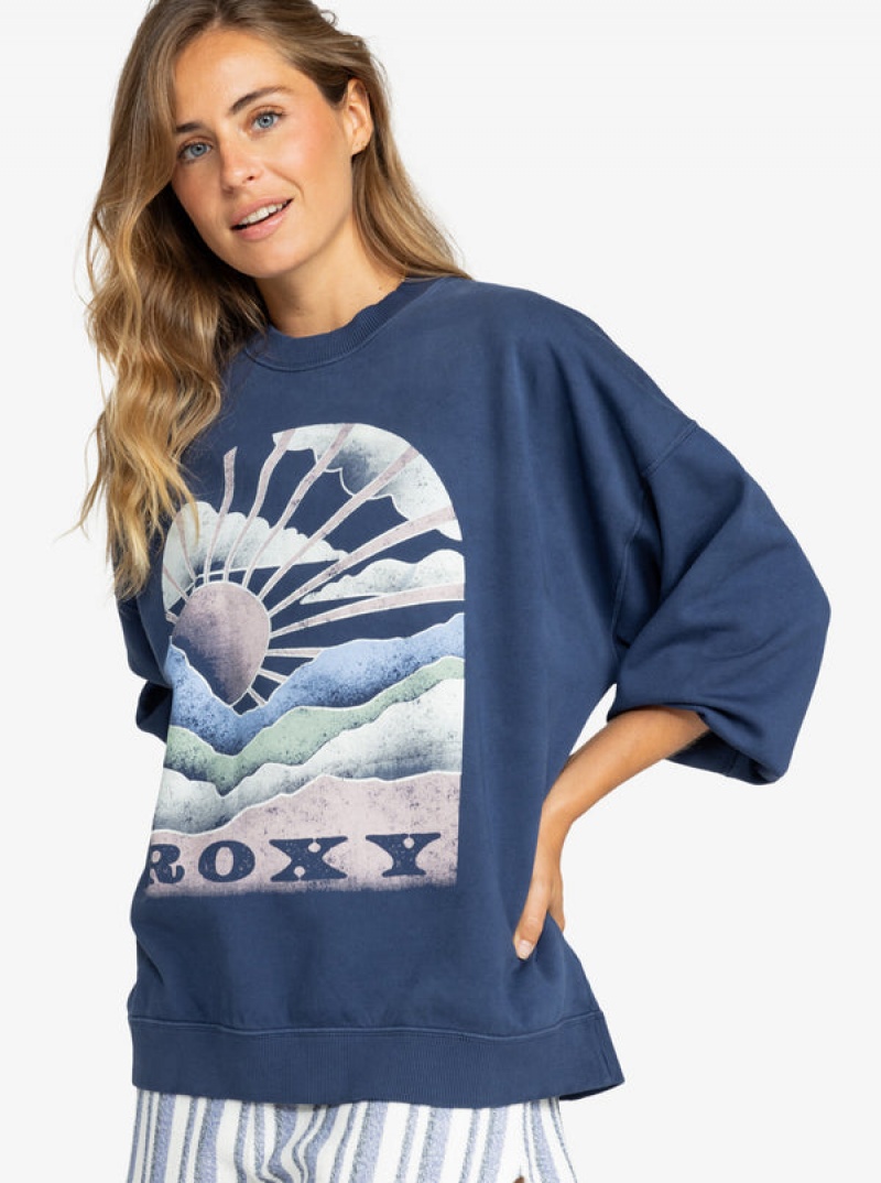 Roxy Lineup Oversized Crew Neck Hoodie | BVTI-92368