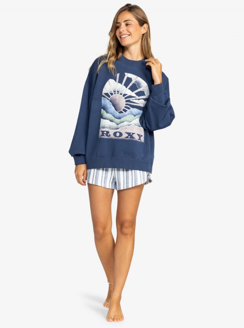 Roxy Lineup Oversized Crew Neck Hoodie | BVTI-92368