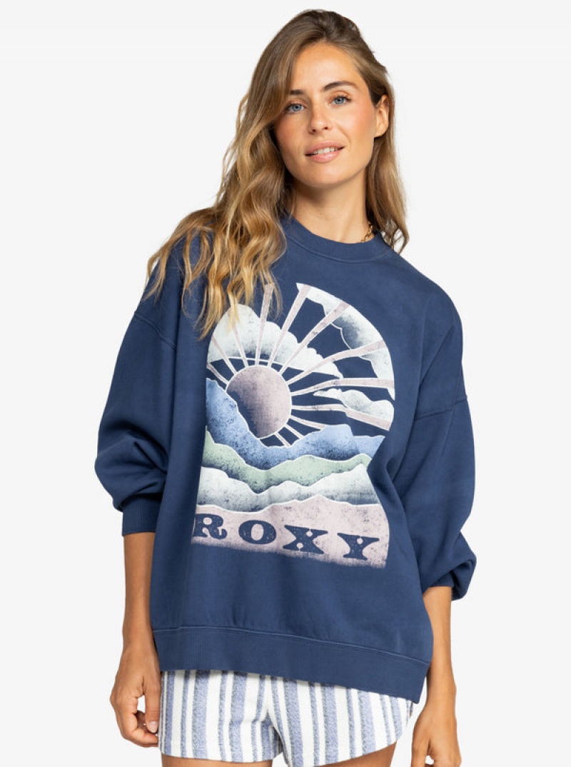 Roxy Lineup Oversized Crew Neck Hoodie | BVTI-92368