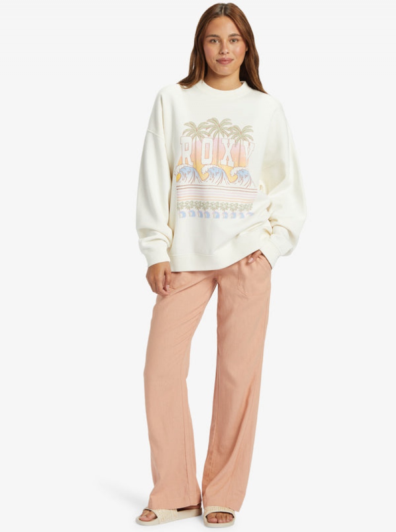 Roxy Lineup Oversized Crew Neck Hoodie | DNTH-08197