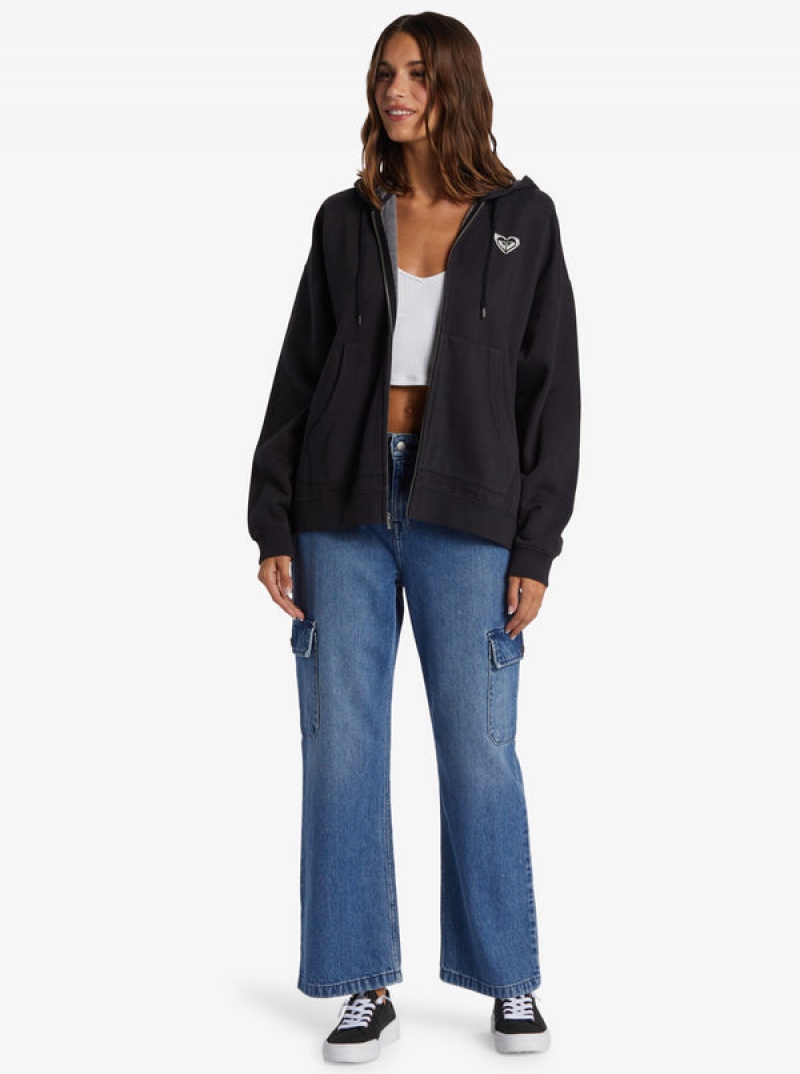 Roxy Lineup Oversized Zip-Up Hoodie | JXTN-32907