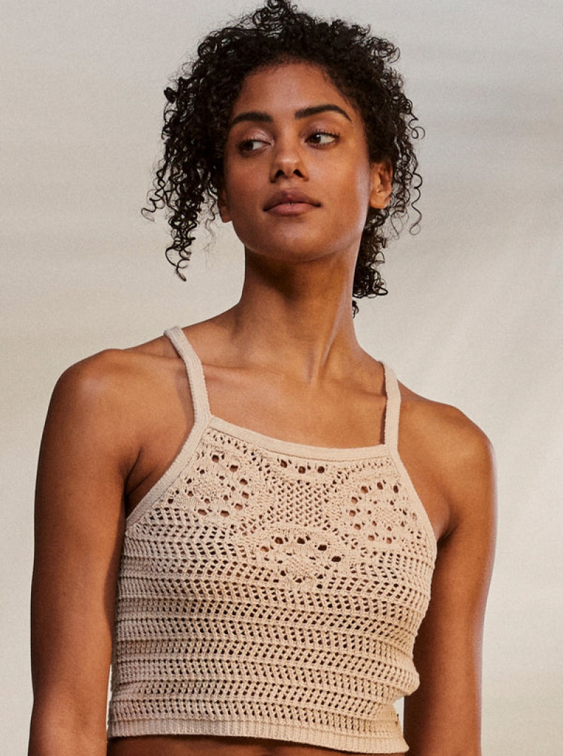 Roxy Malibu Crush Knitted Halter Tops | 40367JANS