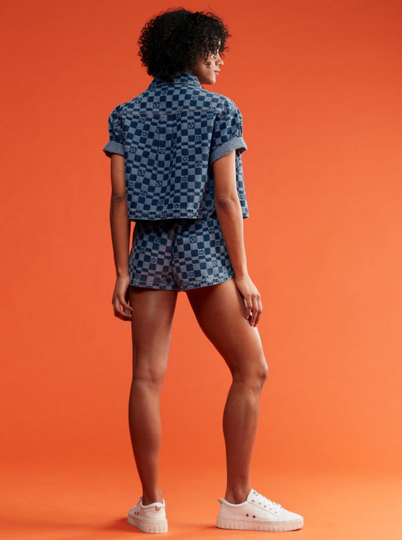 Roxy New Impossible Printed Denim Shorts | 57694TUAY