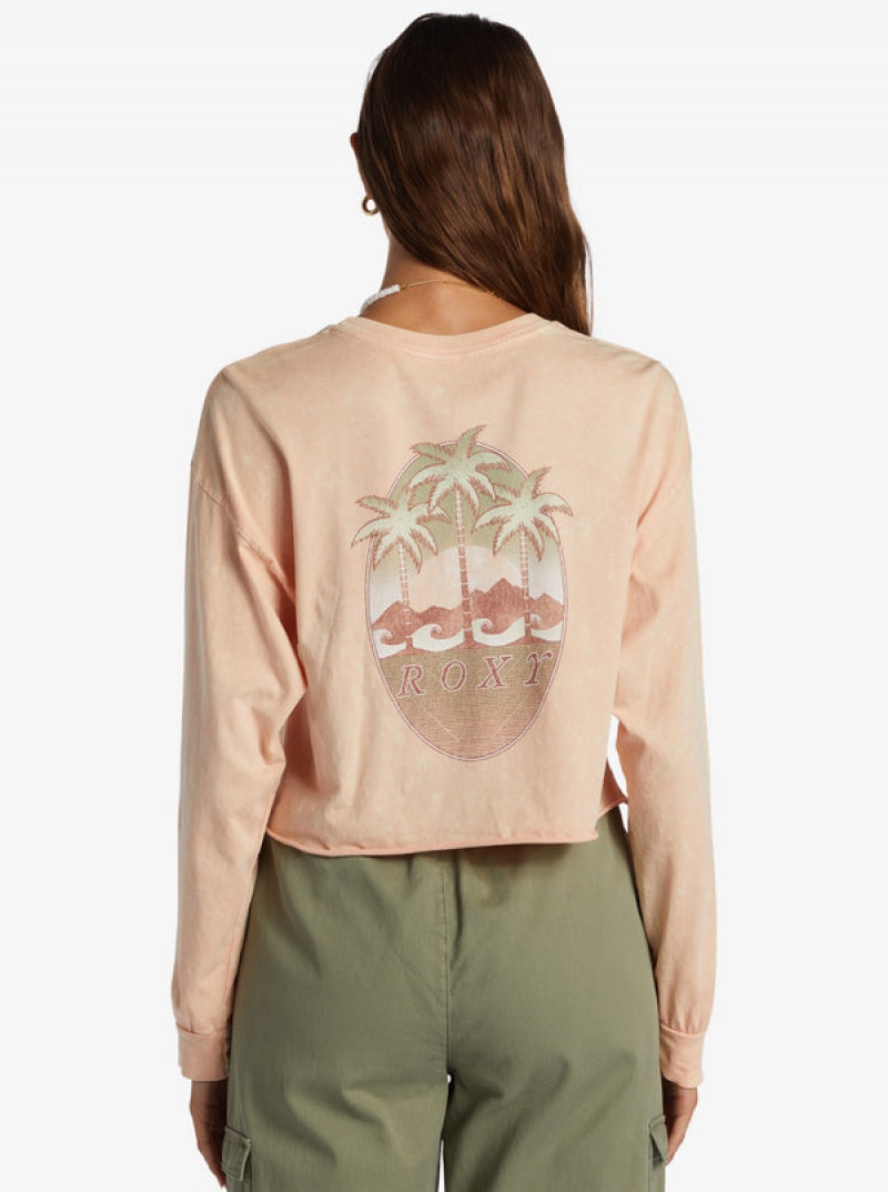 Roxy Palm Arcana Cropped Oversized Long Sleeve Hoodie | GVWD-58132