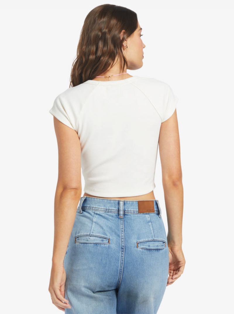 Roxy Paradise Bound Crop Ribbed T Shirts | 60531WYHG