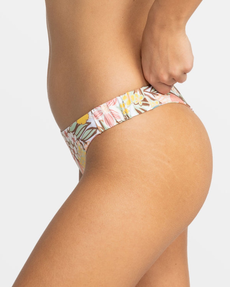 Roxy Playa Paradise Reversible Tanga Bikini Bottoms | VKIL-17043