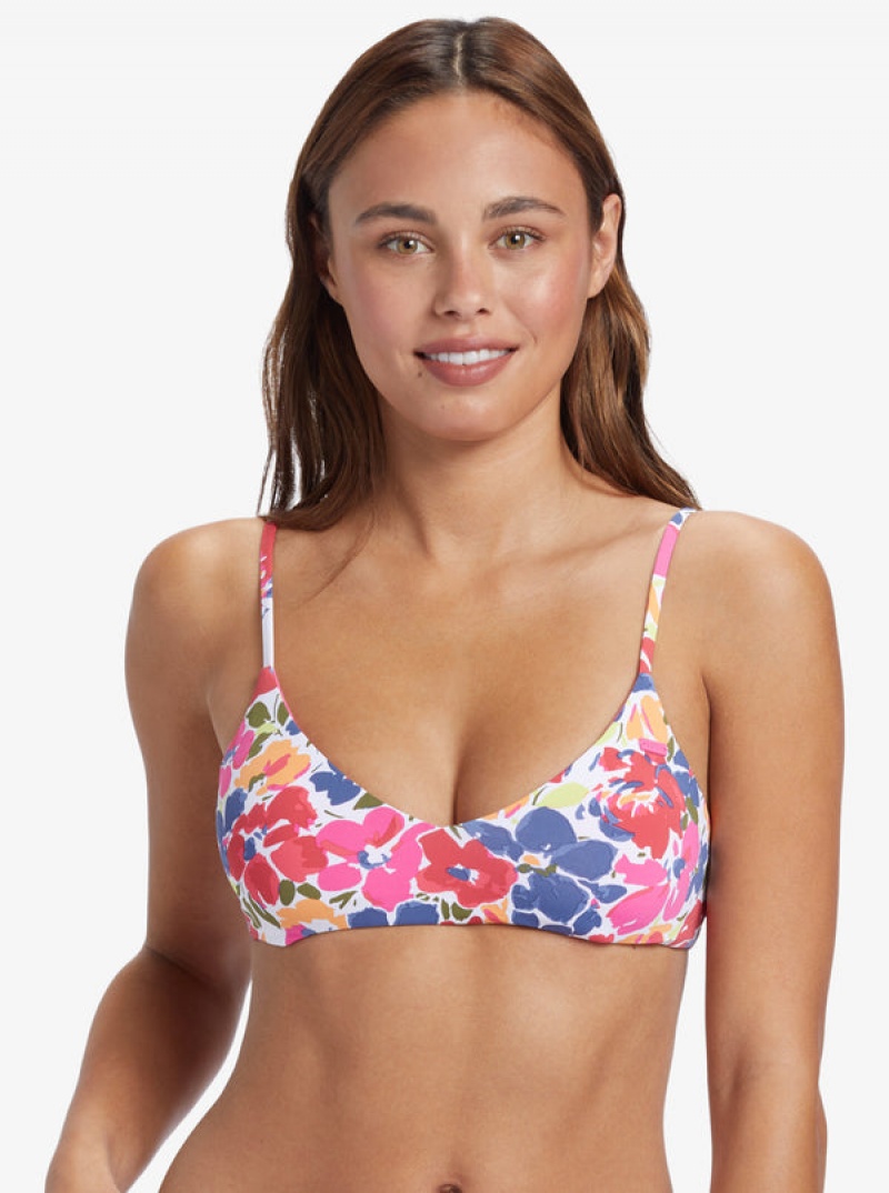 Roxy Printed Beach Classics Athletic Triangle Bikini Tops | IGLA-42597