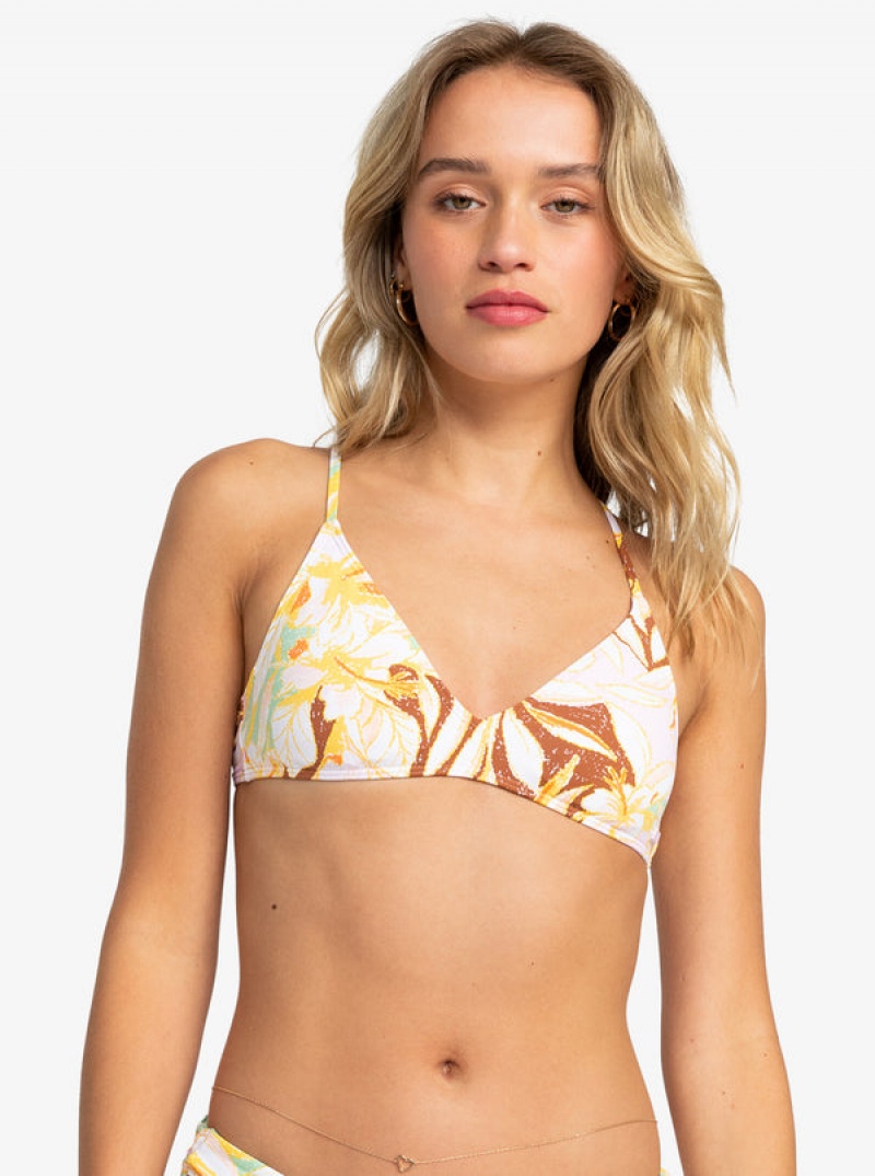 Roxy Printed Beach Classics Ba Athl Triangle Bikini Tops | XYLU-61482