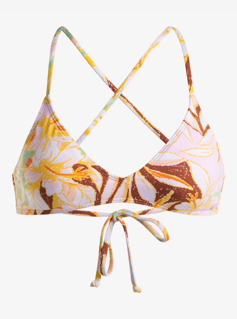 Roxy Printed Beach Classics Ba Athl Triangle Bikini Tops | XYLU-61482