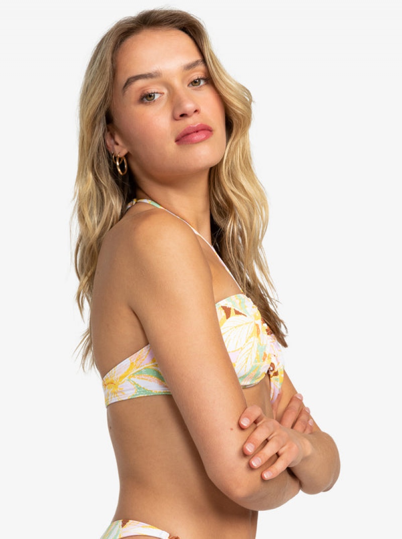 Roxy Printed Beach Classics Fashion Triangle Bikini Tops | DOZY-76291