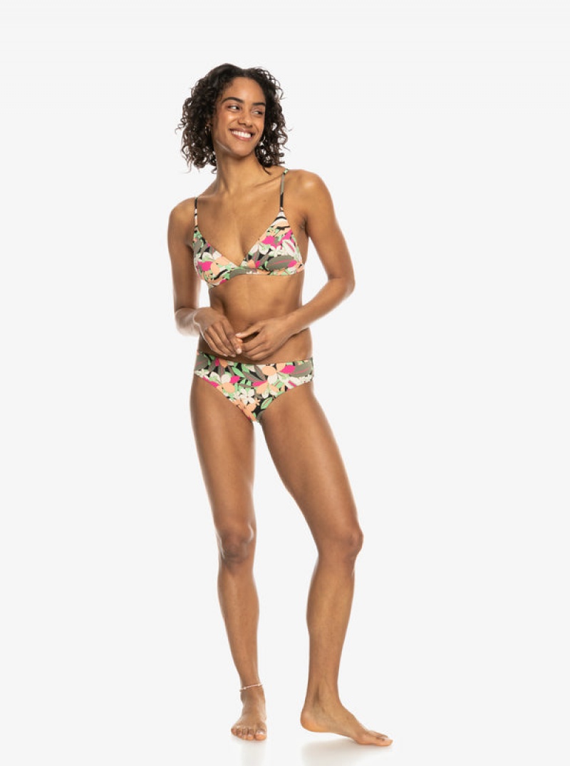 Roxy Printed Beach Classics Fixed Triangle Bikini Tops | FZGV-61394