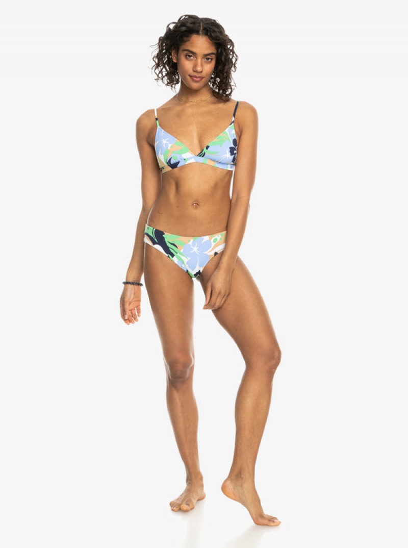 Roxy Printed Beach Classics Fixed Triangle Bikini Tops | LEWD-43965