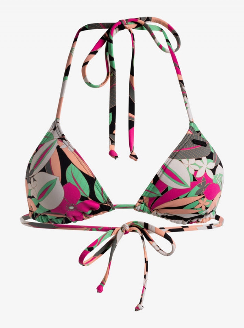 Roxy Printed Beach Classics Mini Tiki Tri Bikini Tops | GKOJ-10673