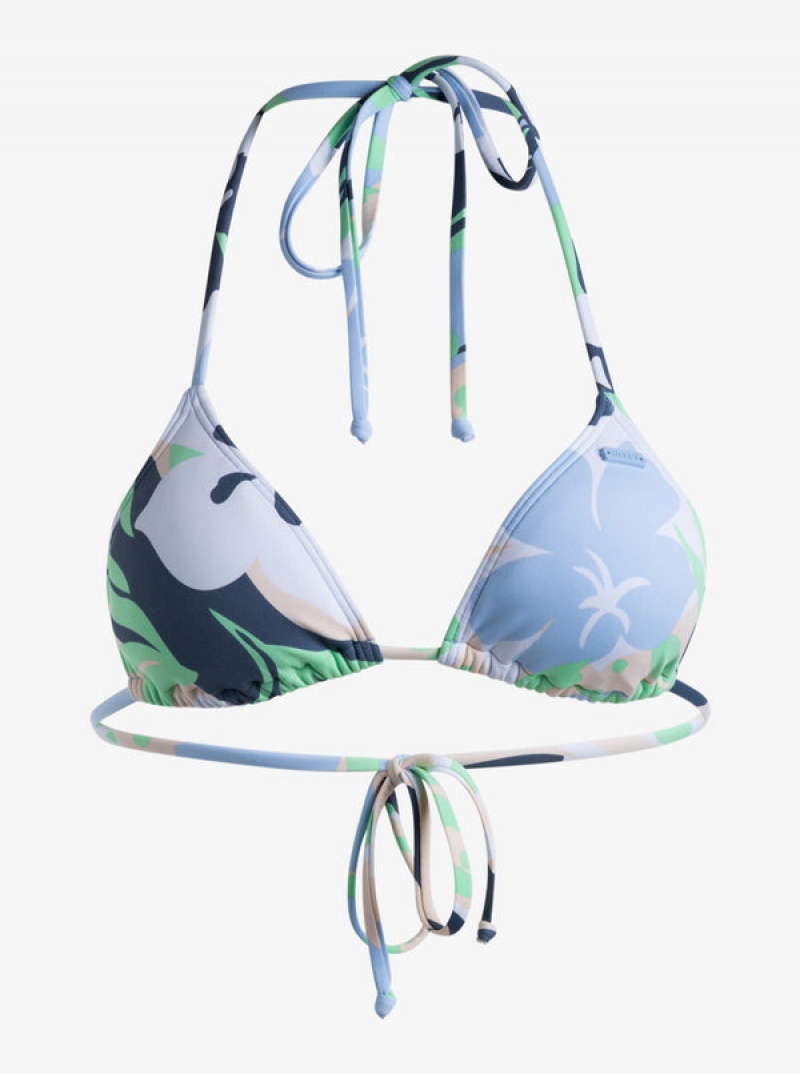 Roxy Printed Beach Classics Mini Tiki Tri Bikini Tops | ZHBG-03498