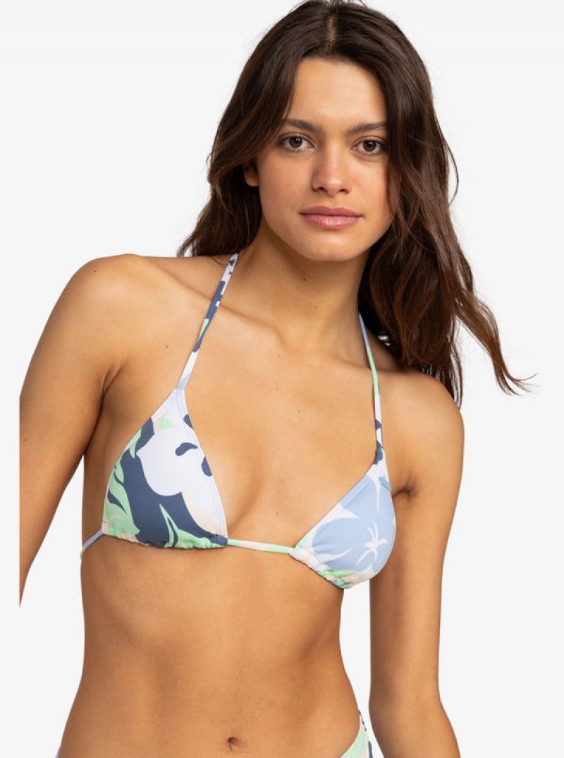 Roxy Printed Beach Classics Mini Tiki Tri Bikini Tops | ZHBG-03498