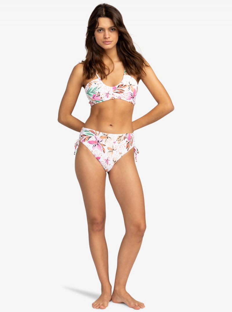 Roxy Printed Beach Classics Moderate Side-Tie Bikini Bottoms | JERH-34890