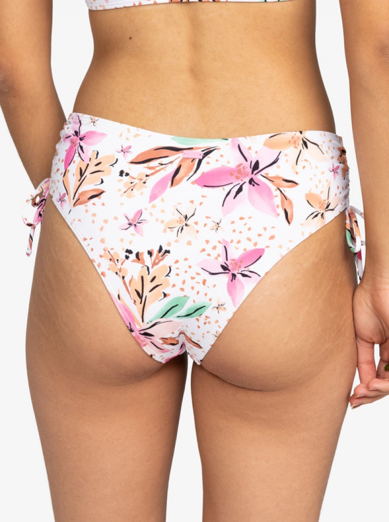 Roxy Printed Beach Classics Moderate Side-Tie Bikini Bottoms | JERH-34890