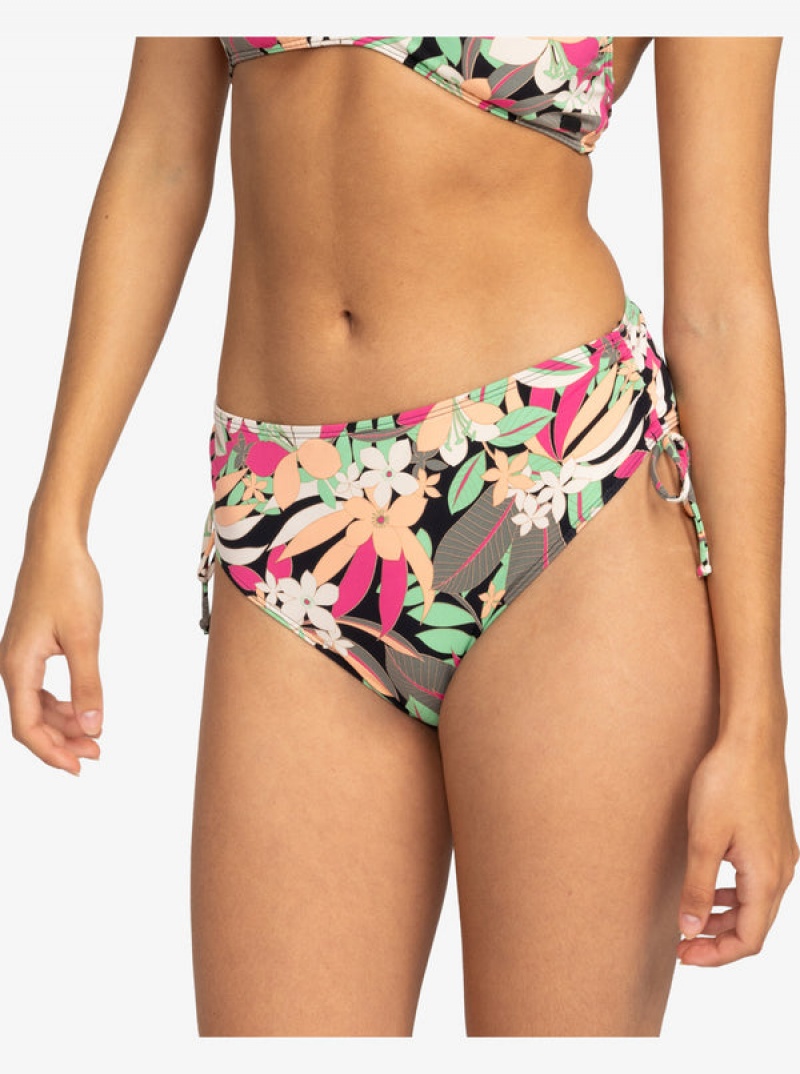 Roxy Printed Beach Classics Moderate Side-Tie Bikini Bottoms | ZCNS-96342