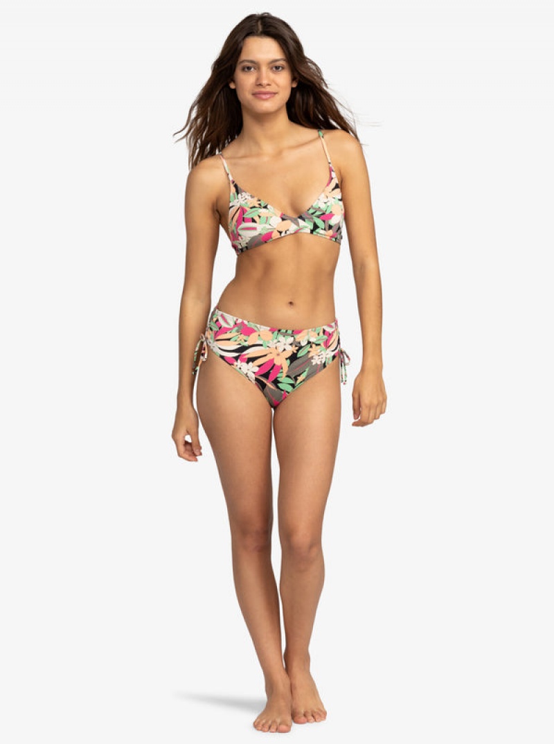 Roxy Printed Beach Classics Moderate Side-Tie Bikini Bottoms | ZCNS-96342