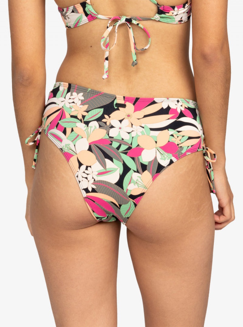 Roxy Printed Beach Classics Moderate Side-Tie Bikini Bottoms | ZCNS-96342