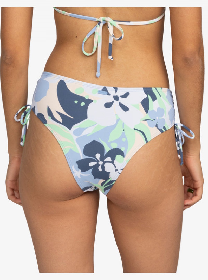 Roxy Printed Beach Classics Moderate Side-Tie Bikini Bottoms | NOHM-71235