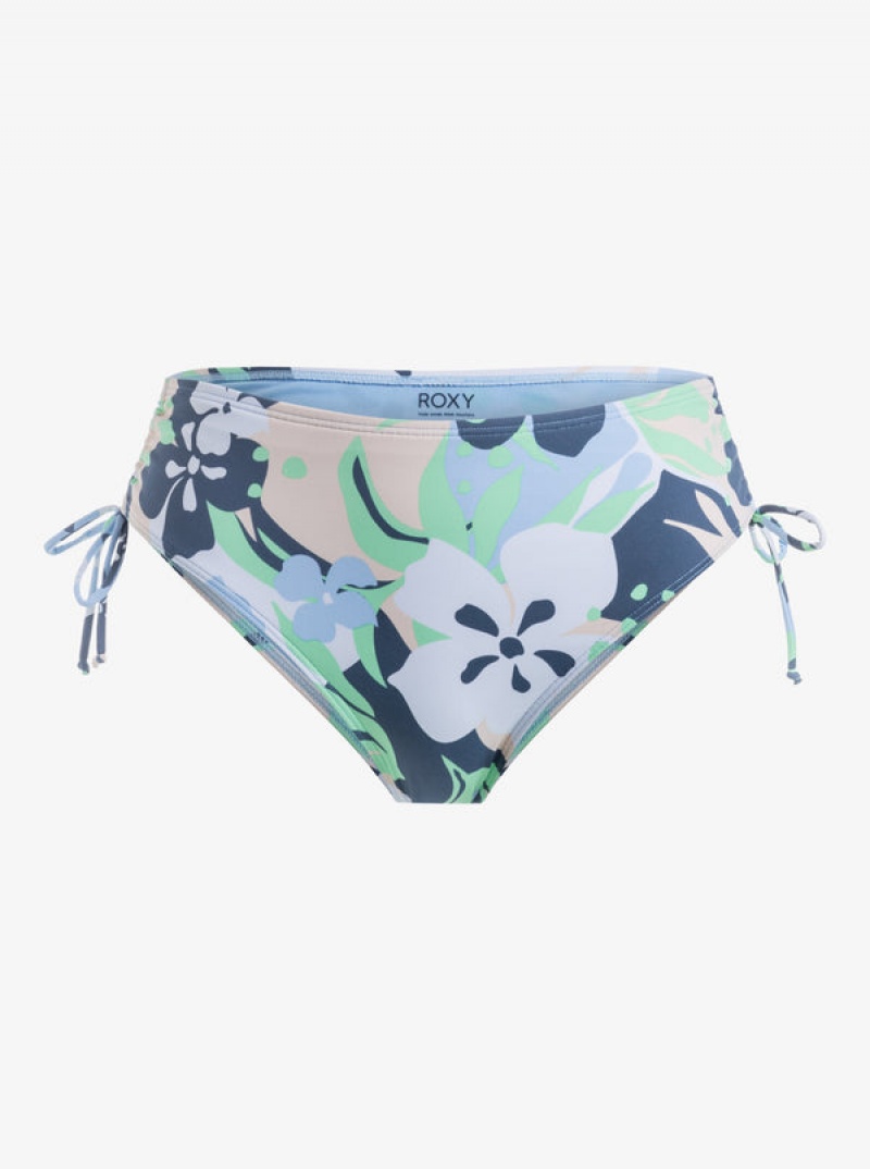 Roxy Printed Beach Classics Moderate Side-Tie Bikini Bottoms | NOHM-71235