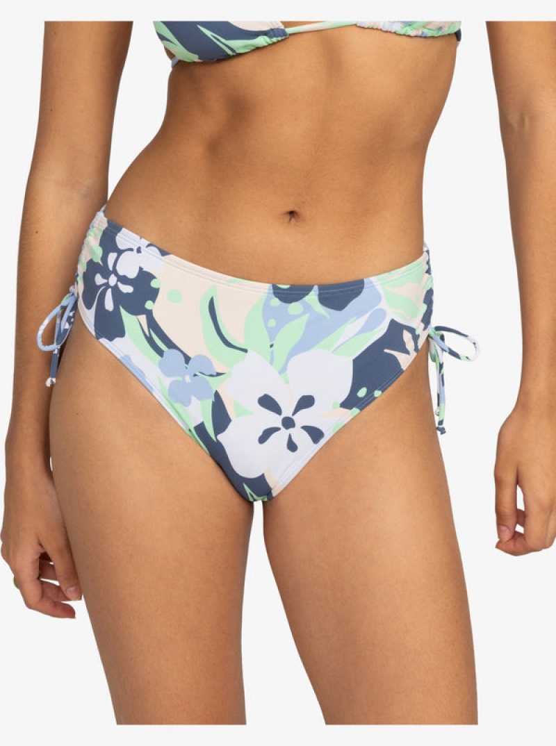 Roxy Printed Beach Classics Moderate Side-Tie Bikini Bottoms | NOHM-71235