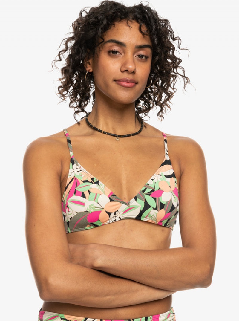 Roxy Printed Beach Classics Strappy Bra Bikini Tops | CHJZ-03165